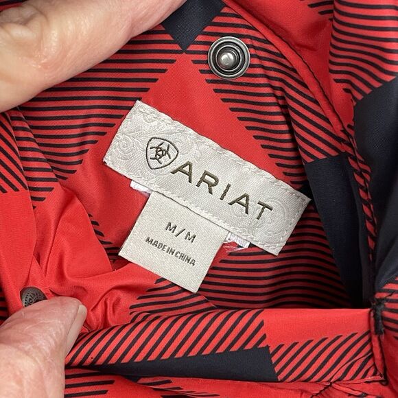 Ariat Red and Black Plaid Vest - Picture 4 of 8